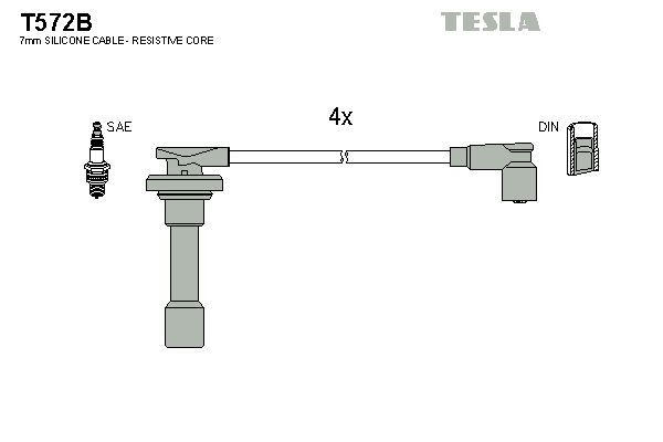 Комплект проводів високої напруги, Tesla T572B