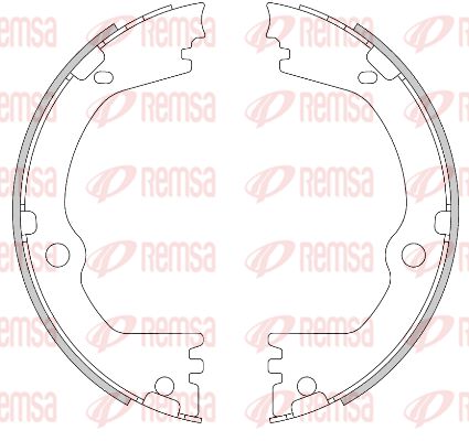 Комплект гальмівних колодок, стоянкове гальмо, Remsa 4466.00