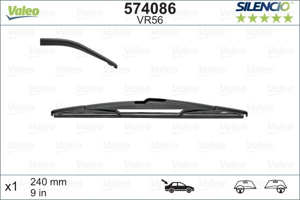 Щітка двірника, ззаду, STANDARD PERFORMAN CE X1 ЗАДНЯЯ SUZUKI SWIFT, CITROEN C4 AIRCROSS, Valeo 574086