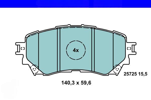 Комплект гальмівних накладок, дискове гальмо, Ate 13.0470-5675.2