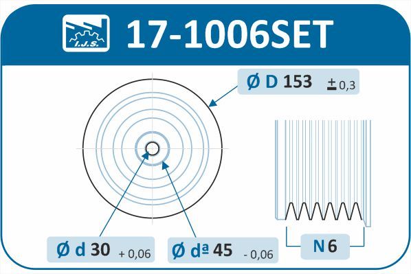 Комплект шківів, колінчатий вал, Ijs 17-1006SET