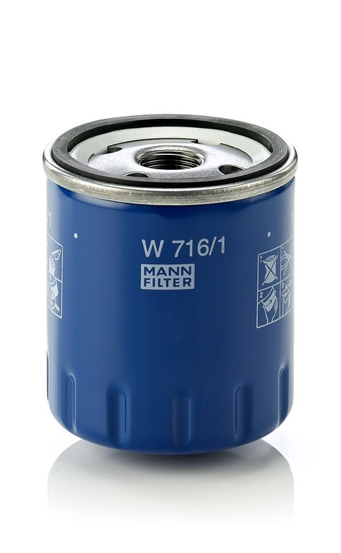 Оливний фільтр, фільтр для накручування, Fiat GM Nissan PSA Renault Suzuki Toyota 82-, Mann-Filter W716/1