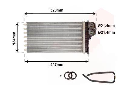 Теплообмінник, система опалення салону, Van Wezel 09006279
