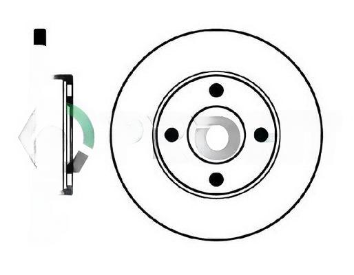 Гальмівний диск, передня вісь, повн., кількість отворів 4, Profit 5010-0048