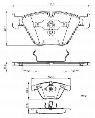 Комплект гальмівних накладок, дискове гальмо, BMW 3-serie (E90/91), 5-serie (E61), Bosch 0986495082