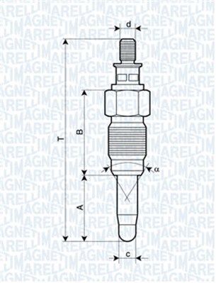 Свічка розжарювання, AUDI 80,90,100 MITSUBISHI CARISMA RENAULT 19 II,MEGANE SEAT TERRA,AROSA,INCA,IBIZA II,CORDOBA,TOL [062900056304], Magneti Marelli