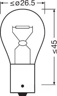Лампа розжарювання, вказівник повороту, 21Вт, py21w, виконання цоколя BAU15s, Daewoo Lanos/Sens, Osram 7507