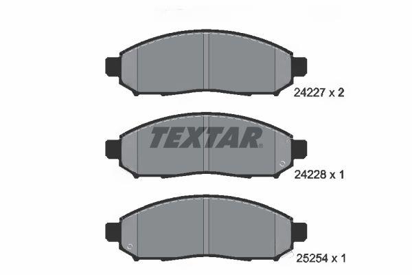 Комплект гальмівних накладок, дискове гальмо, Textar 2422704