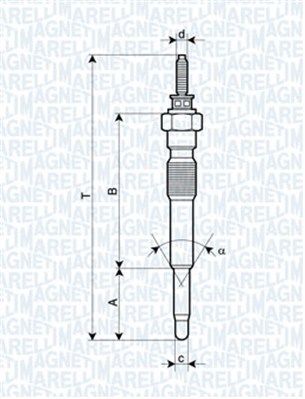 Свічка розжарювання, TOYOTA LAND CRUISER 3.0TD, PICNIC [062900068304], Magneti Marelli 062900068304