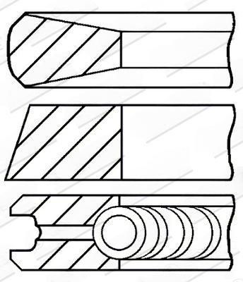 Комплект поршневих кілець, 83,00мм, Hyundai Accent, Tucson, 1,5-2,0 CRDi, 01-, Goetze 08-431900-00