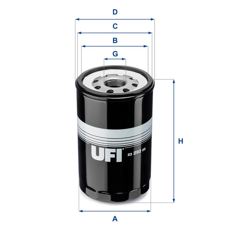 Оливний фільтр, фільтр для накручування, Ufi 23.292.00