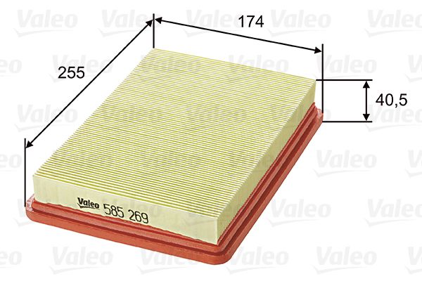 Повітряний фільтр, фільтрувальний елемент, Valeo 585269