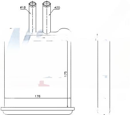 Теплообмінник, система опалення салону, DAEWOO Радіатор опалення Lanos, Nubira, Leganza 97-, Nissens 76502