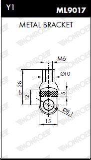 Газова пружина, заднє скло, 241мм, 70мм, 560Н, BMW E39 Touring 96-04, Monroe ML5535