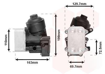 Охолоджувач оливи, моторна олива, VAG, Van Wezel 58013720