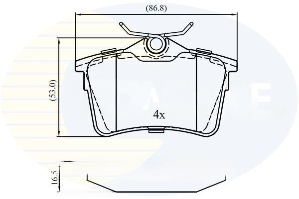 Комплект гальмівних накладок, дискове гальмо, Comline CBP01797