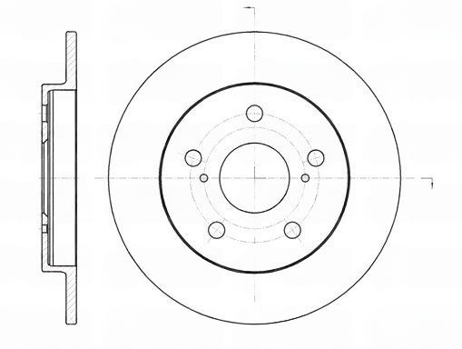 Гальмівний диск, задня вісь, повн., 259мм, кількість отворів 5, TOYOTA AURIS, COROLLA 1.3-2.2D 10.06-08.19, Remsa 61074.00