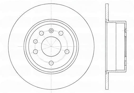 Гальмівний диск, задня вісь, повн., 286мм, кількість отворів 5, OPEL диск гальмівний задній Vectra B,Saab, Remsa 6487.00