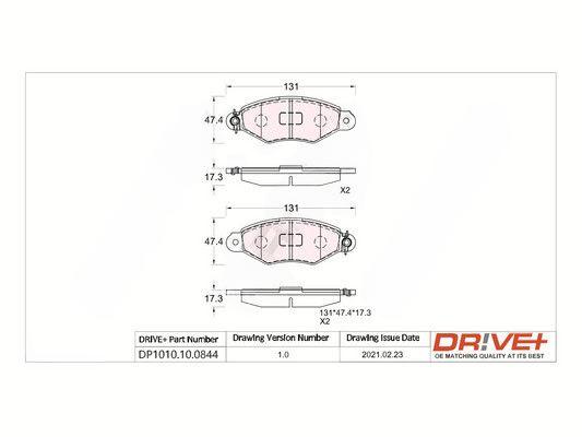 Комплект гальмівних накладок, дискове гальмо, Dr!Ve+ DP1010.10.0844