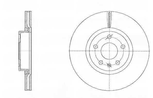 Гальмівний диск, передня вісь, з вентиляцією, 312мм, кількість отворів 5, VAG A3/OCTAVIA/GOLF 5/GOLF 6/JETTA 3/PASSAT/TIGUAN 03- перед.вент., Remsa