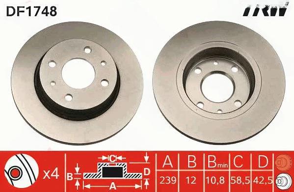 Гальмівний диск, Trw DF1748
