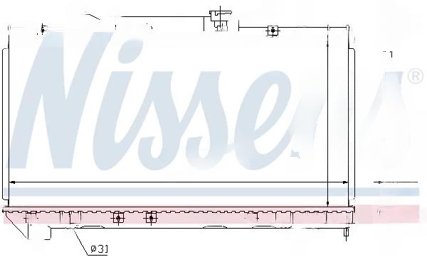 Радіатор, система охолодження двигуна, TOYOTA CARINA E (92-) 1.6/1.8 MT, Nissens 64838A