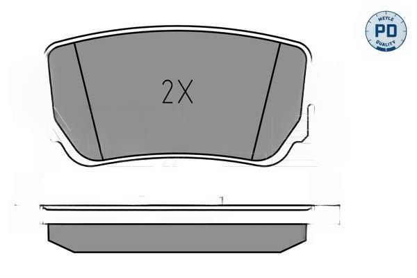 Комплект гальмівних накладок, дискове гальмо, Meyle 0252596515/PD