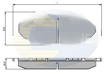 Комплект гальмівних накладок, дискове гальмо, Comline CBP01305