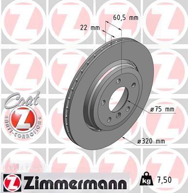 Гальмівний диск, Zimmermann 150.1295.20