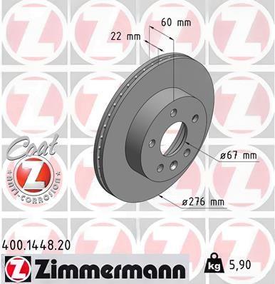 Гальмівний диск, Zimmermann 400.1448.20