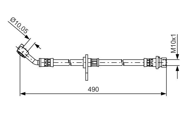 Гальмівний шланг, 450мм, HONDA ACCORD 08-, Bosch 1987481521