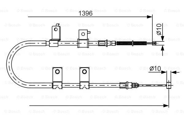 Тросовий привод, стоянкове гальмо, DAEWOO-CHEVROLET Kalos all RH03/06-/Aveo all RH 03/06-, Bosch 1987482083