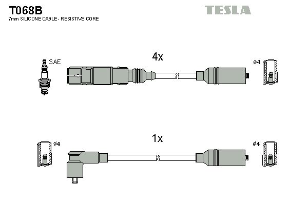 Комплект проводів високої напруги, Tesla T068B