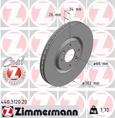 Гальмівний диск, Zimmermann 440.3120.20