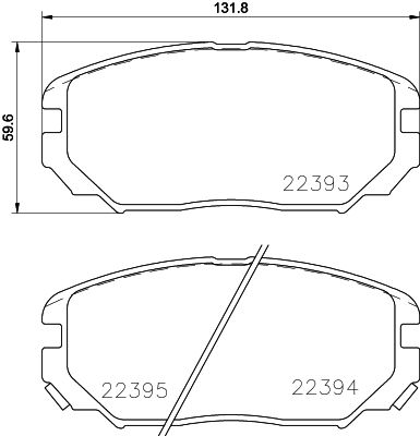 Комплект гальмівних накладок, дискове гальмо, Hella 8DB355024-891