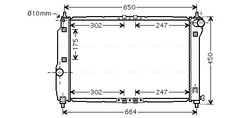 Радіатор, система охолодження двигуна, CHEVROLET AVEO (T250, T255) (05-) 1.4 i 16V, Ava DWA2067