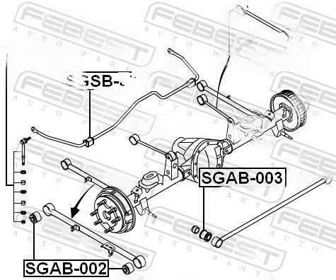 Опора, важіль підвіски, Febest SGAB-003