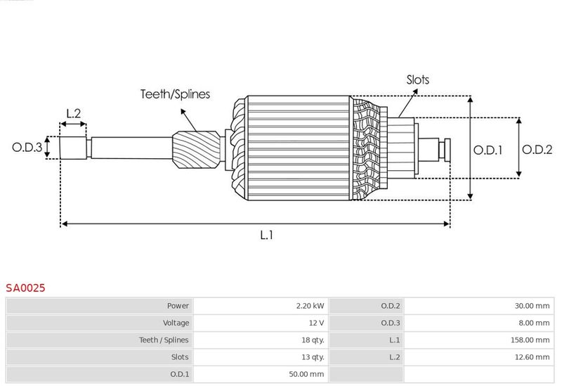 Анкер, стартер, Auto Starter SA0025