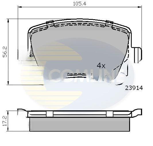 Комплект гальмівних накладок, дискове гальмо, Comline CBP01284