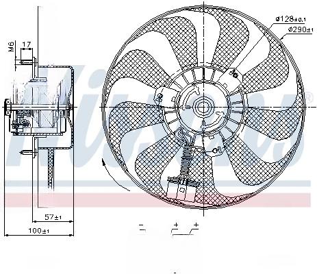 Вентилятор, система охолодження двигуна, VW вентилятор радіатора Audi A3, Golf IV, Polo, Fabia I,II, Octavia I,Roomster 1.0/2.0, Nissens 85684