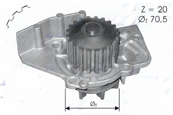 Водяний насос, кільк. зубц. 20, CITROEN/FIAT/PEUGEOT/TOYOTA Dispatch/Scudo/Expert/Corolla "1,9-2,0 "96>>, Dolz C120