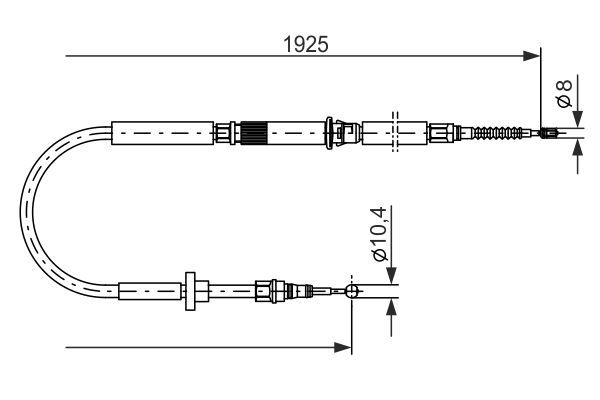 Тросовий привод, стоянкове гальмо, Audi A6 (4B, C5) (1997-2005) задній, Bosch 1987477959