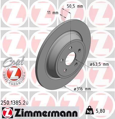 Гальмівний диск, Zimmermann 250.1385.20