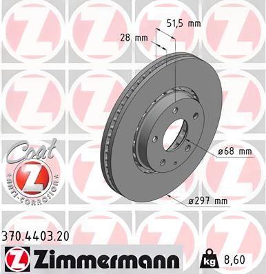 Гальмівний диск, Zimmermann 370.4403.20