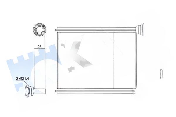 Теплообмінник, система опалення салону, Kale Oto Radyatör 346420