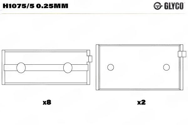 Підшипник колінчатого вала, Glyco H1075/50.25MM