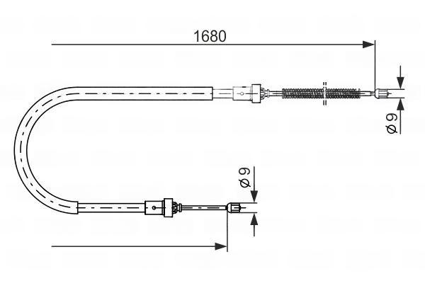 Тросовий привод, стоянкове гальмо, DACIA/RENAULT Logan/Thalia ''09-1,5 ''09>>, Bosch 1987477955