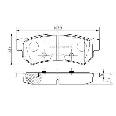 Комплект гальмівних накладок, дискове гальмо, Nipparts N3610907