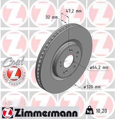 Гальмівний диск, Zimmermann 280.3178.20