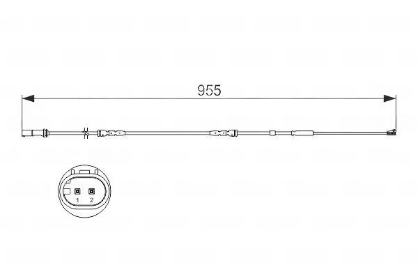 Конт. попер. сигналу, знос гальм. накл., BMW X3 (F25), X4 (F26) 2.0-3.0D 10-, Bosch 1987473511